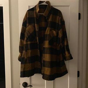 Brown and Black H&M oversized Shacket